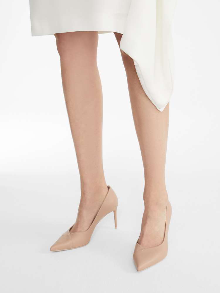 纳帕皮高跟鞋 - 米色 - Marina Rinaldi - 8