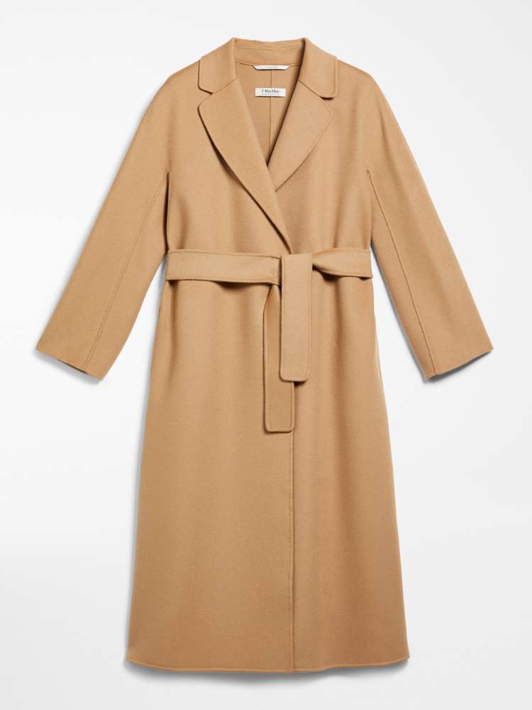 双面羊毛大衣 - 驼色 - Marina Rinaldi