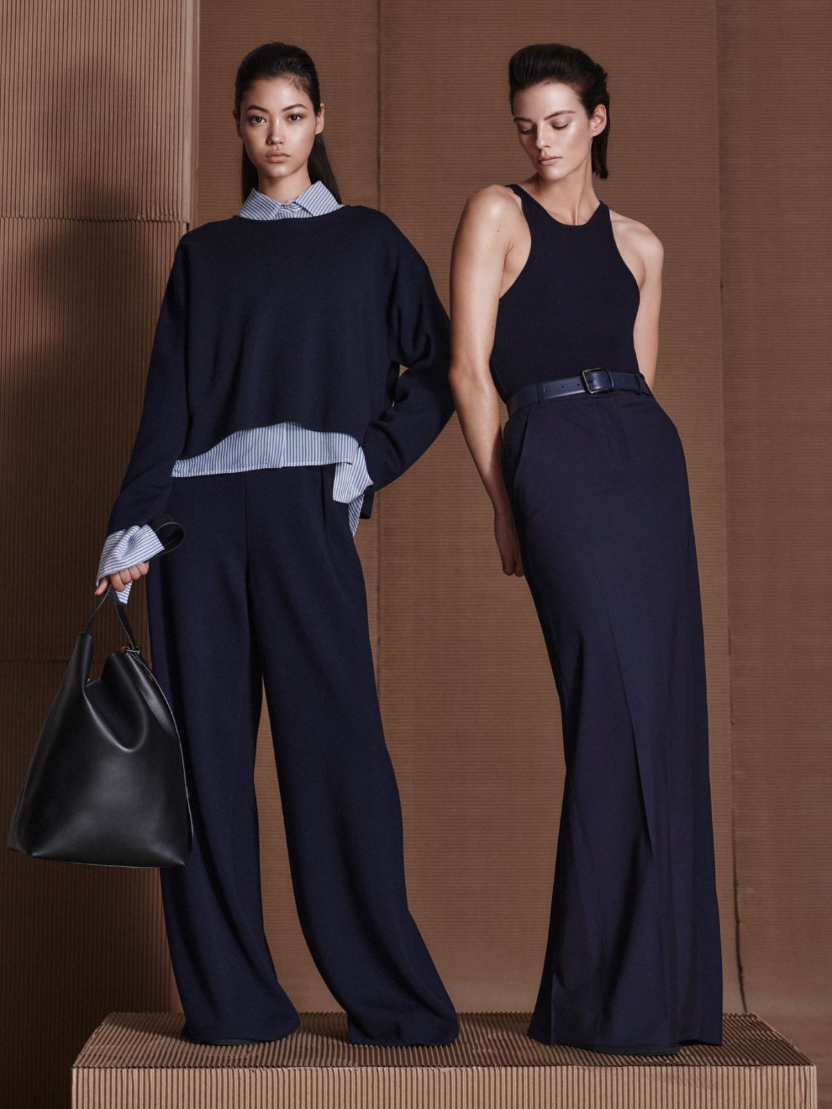 羊毛混纺吊带背心 - 蓝色 - Marina Rinaldi