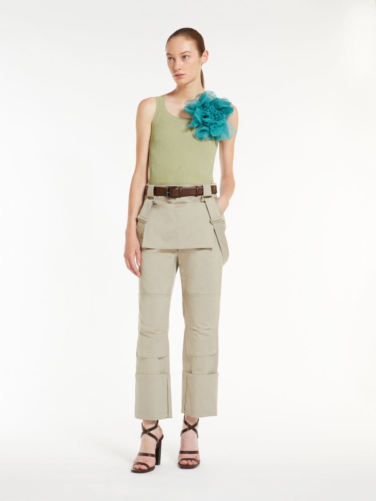 纯色针织背心 - 绿色 - Marina Rinaldi