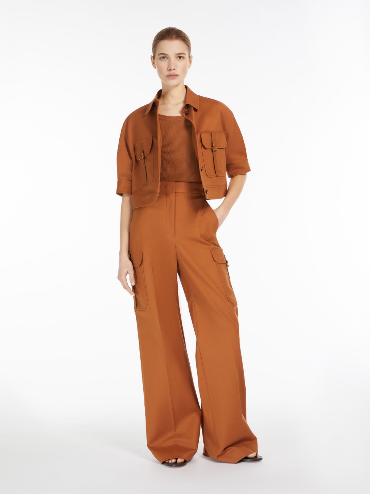 纯色针织背心 - 褐色 - Marina Rinaldi