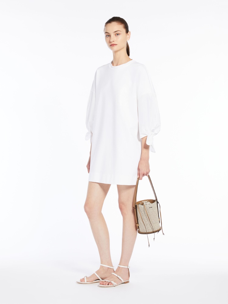 棉府绸 T 恤连衣裙 - 白色 - Marina Rinaldi - 2
