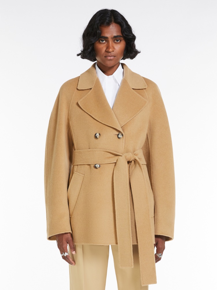 羊毛混纺短款大衣 - 米色 - Marina Rinaldi - 2