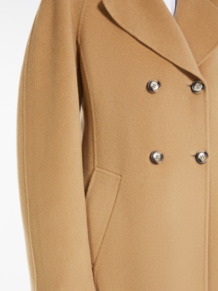 羊毛混纺短款大衣 - 米色 - Marina Rinaldi - 4