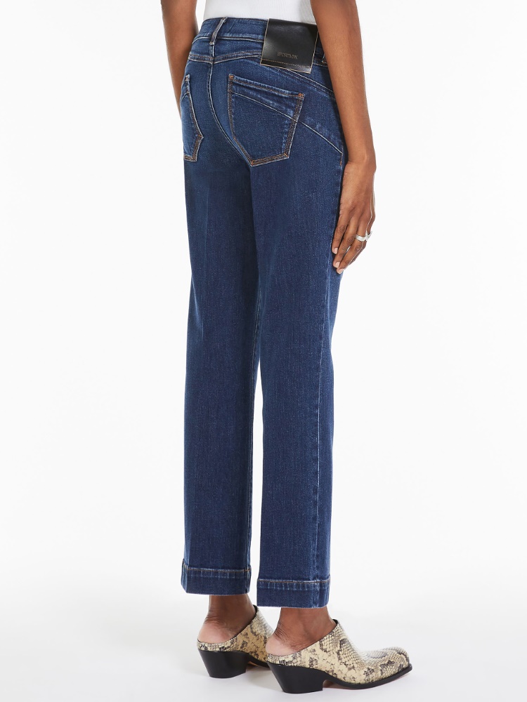 低腰微喇牛仔裤 - 蓝色 - Marina Rinaldi - 3