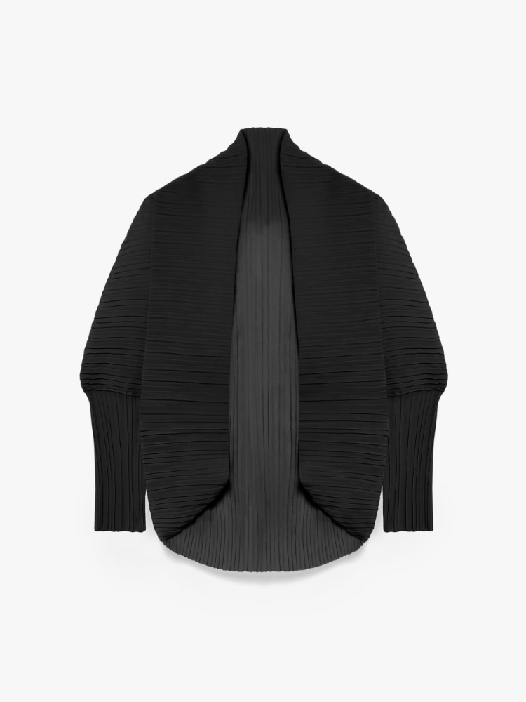 纯色开襟上衣 - 黑色 - Marina Rinaldi - 5