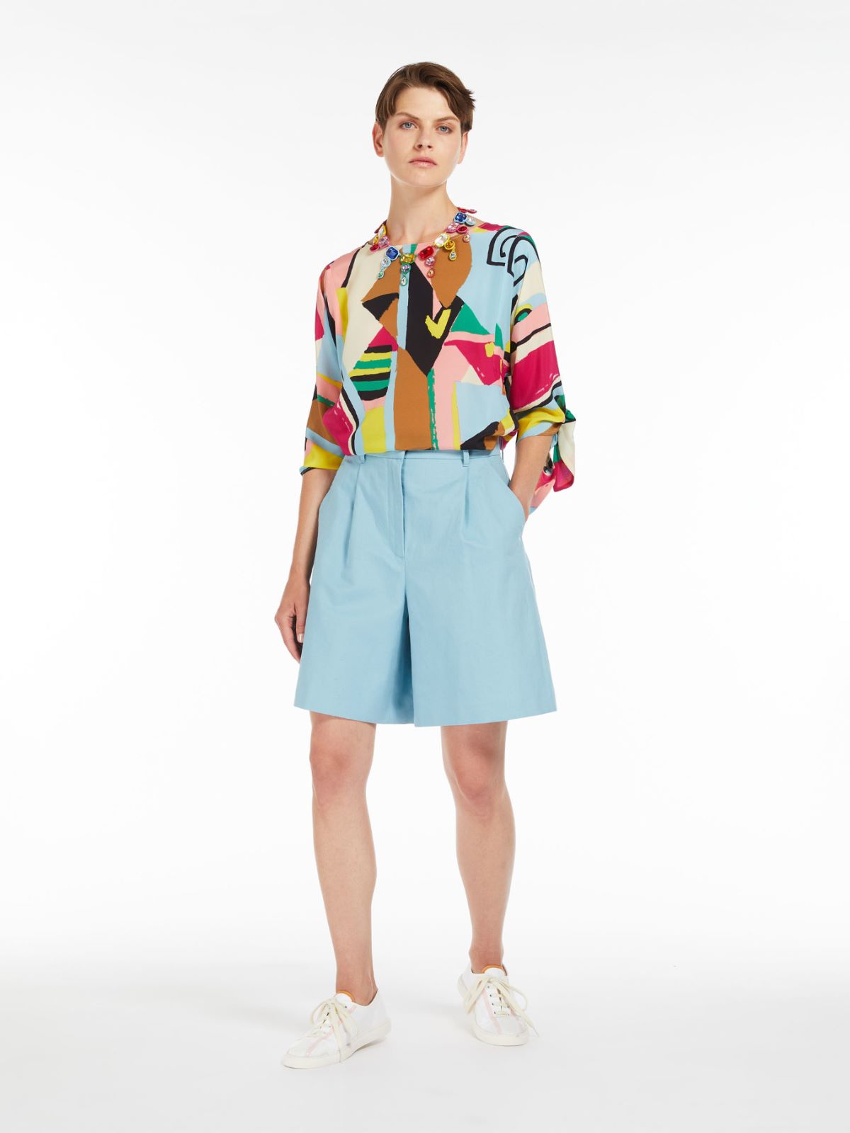 百慕大短裤 - 水蓝色 - Marina Rinaldi