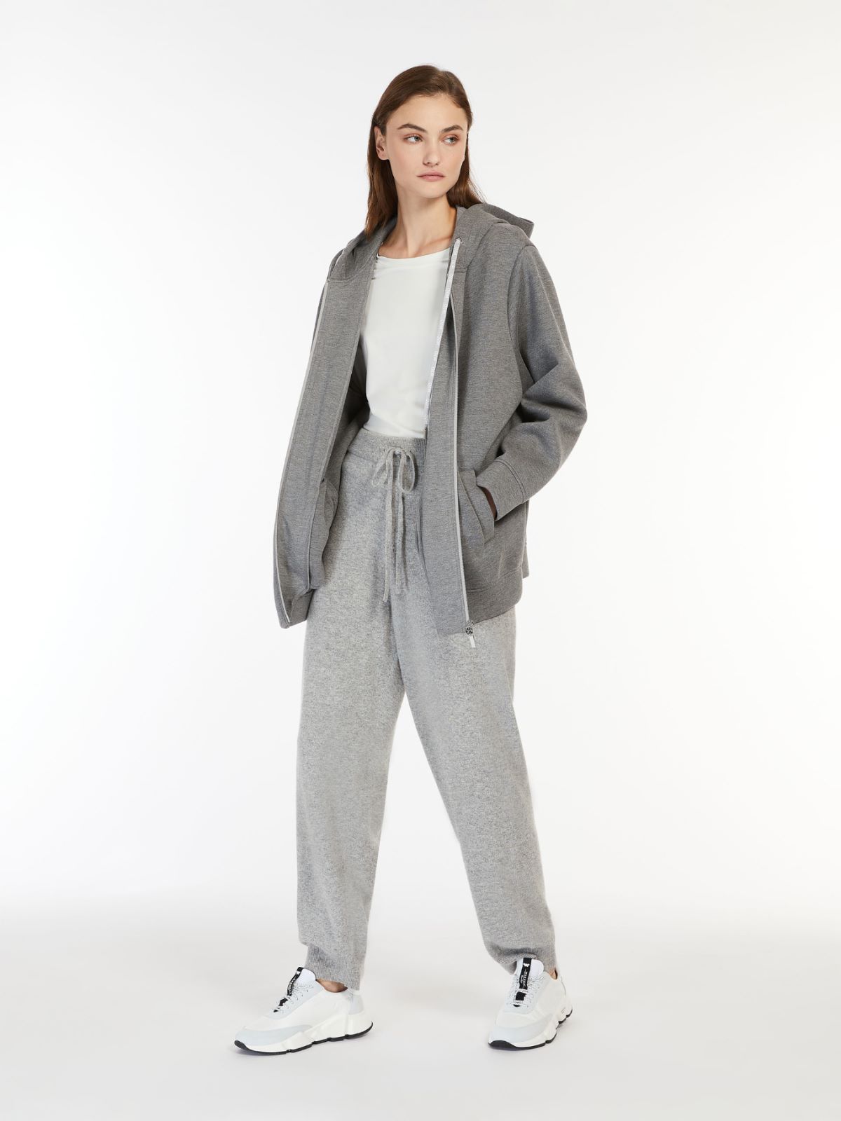 针织束脚运动裤 - 灰色 - Marina Rinaldi