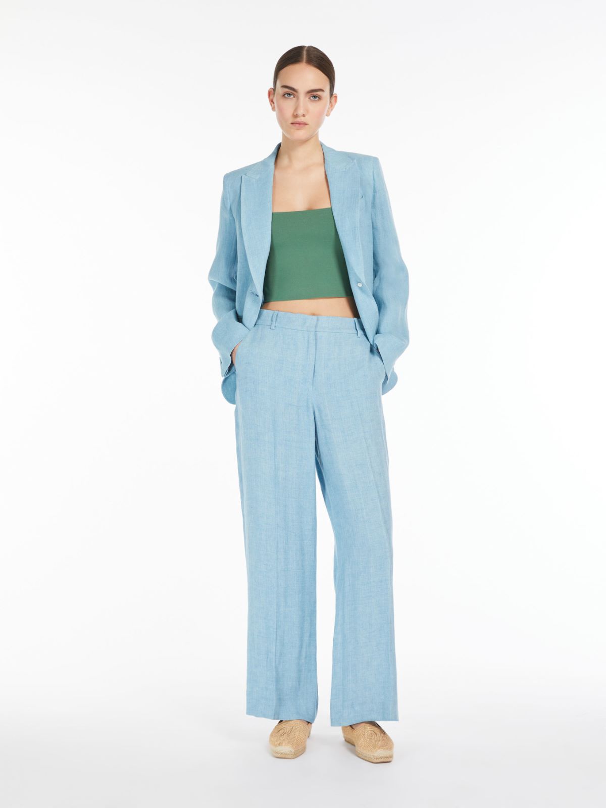 圆领针织背心 - 绿色 - Marina Rinaldi