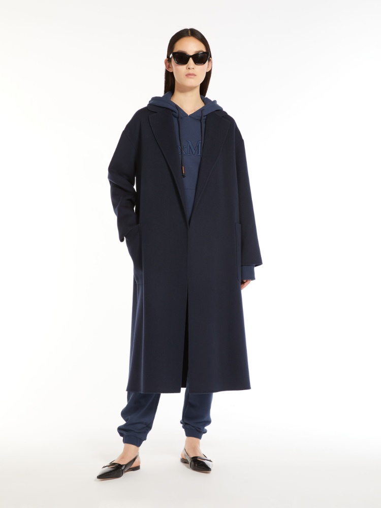 绵羊毛浴袍式大衣 - 蓝色 - Marina Rinaldi - 2