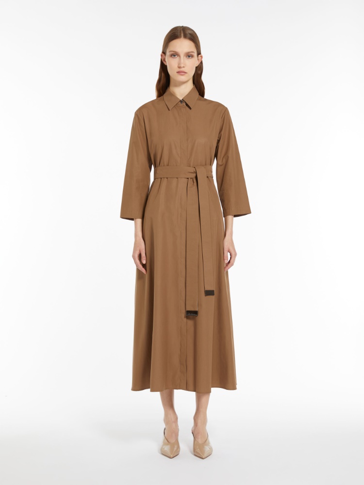 棉府绸衬衫裙 - 米色 - Marina Rinaldi - 2