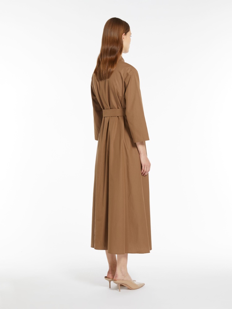 棉府绸衬衫裙 - 米色 - Marina Rinaldi - 3