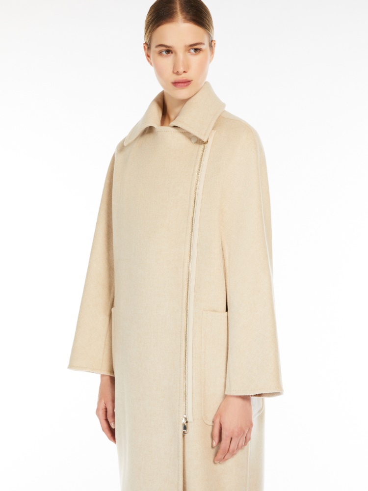 Wool coat with zip - 米色 - Marina Rinaldi - 4