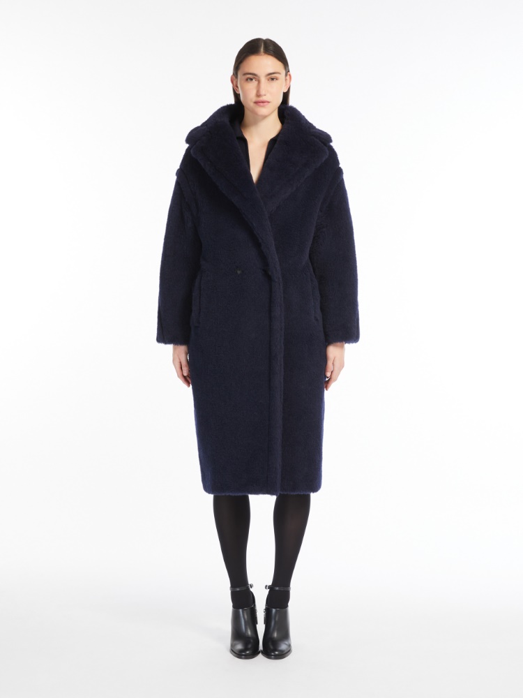 Teddy Bear Icon Coat in alpaca and wool - 蓝色 - Marina Rinaldi - 2
