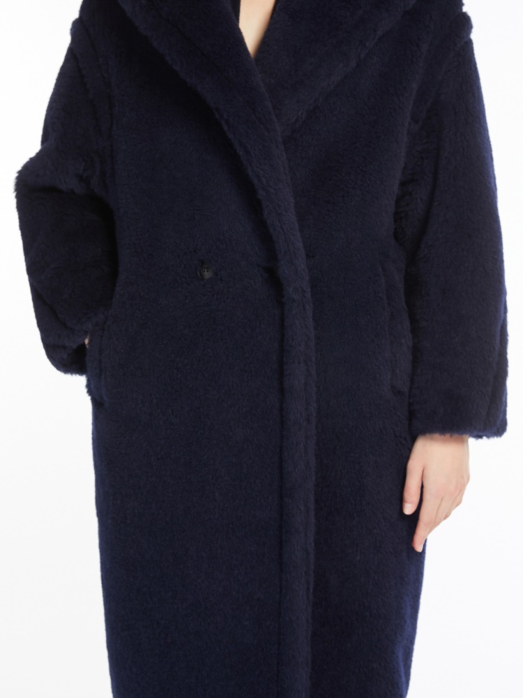 Teddy Bear Icon Coat in alpaca and wool - 蓝色 - Marina Rinaldi - 4
