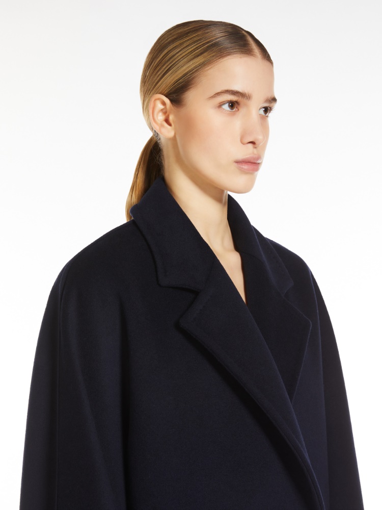 Cashmere and wool robe coat - 蓝色 - Marina Rinaldi - 4