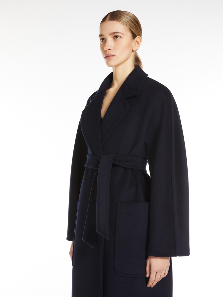 Cashmere and wool robe coat - 蓝色 - Marina Rinaldi - 5