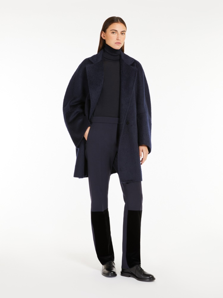 Oversized coat in camel and mohair - 蓝色 - Marina Rinaldi - 2