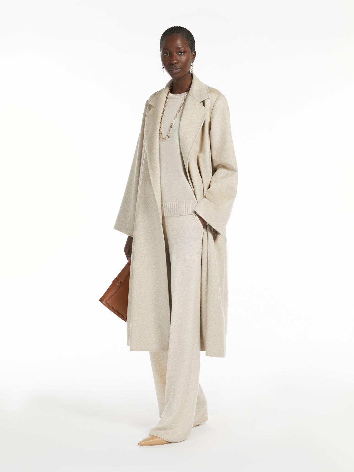 Flared cashmere coat - 米色 - Marina Rinaldi