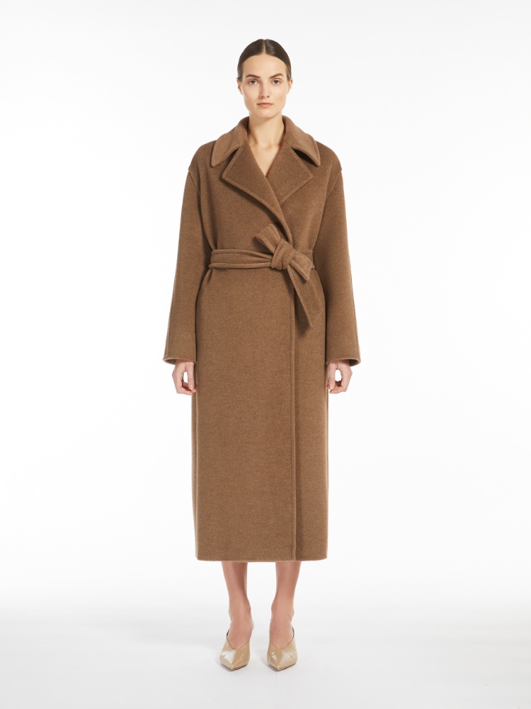 Alpaca, wool and cashmere wrap coat - 褐色 - Marina Rinaldi - 2