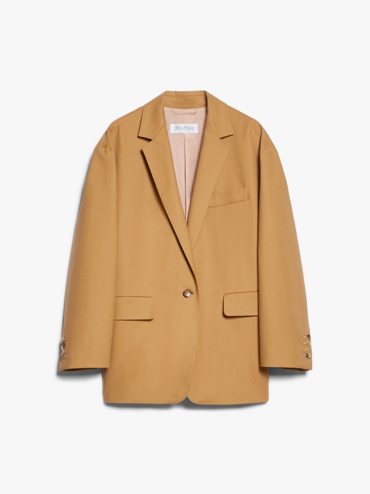Oversize blazer in cotton canvas - 蜂蜜色 - Marina Rinaldi