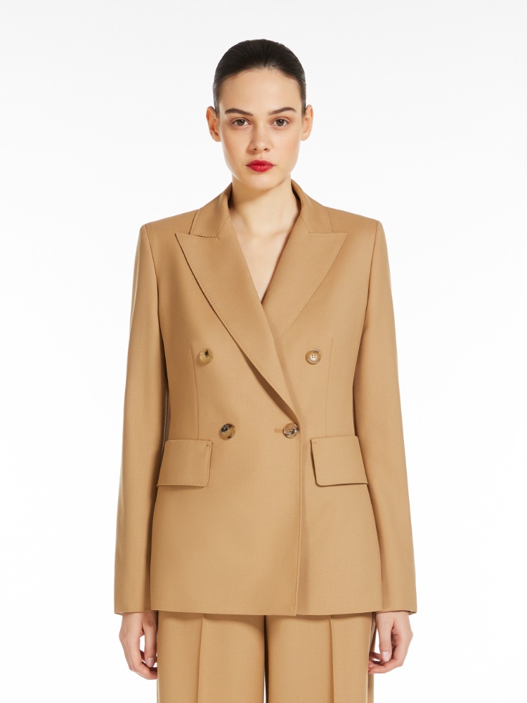 Gabardine wool blazer - 蜂蜜色 - Marina Rinaldi - 2