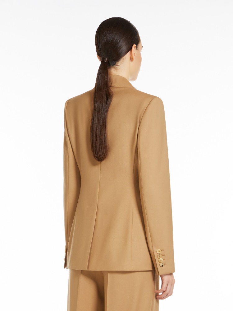 Gabardine wool blazer - 蜂蜜色 - Marina Rinaldi - 3