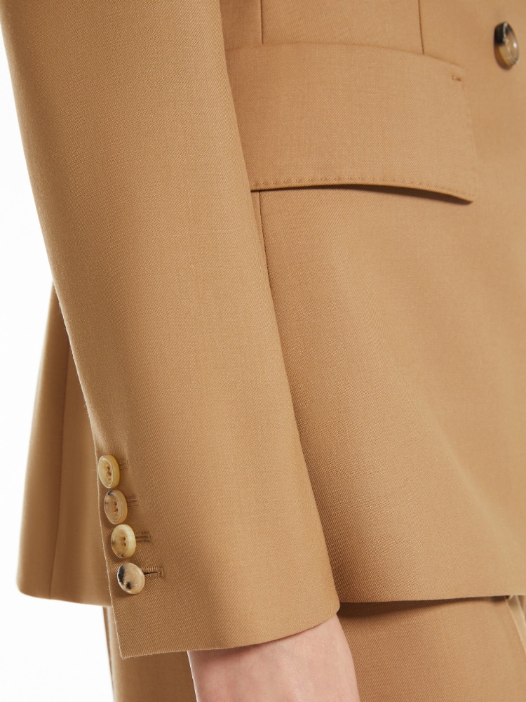 Gabardine wool blazer - 蜂蜜色 - Marina Rinaldi - 4