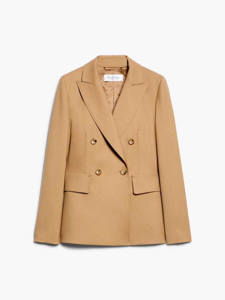 Gabardine wool blazer - 蜂蜜色 - Marina Rinaldi - 6