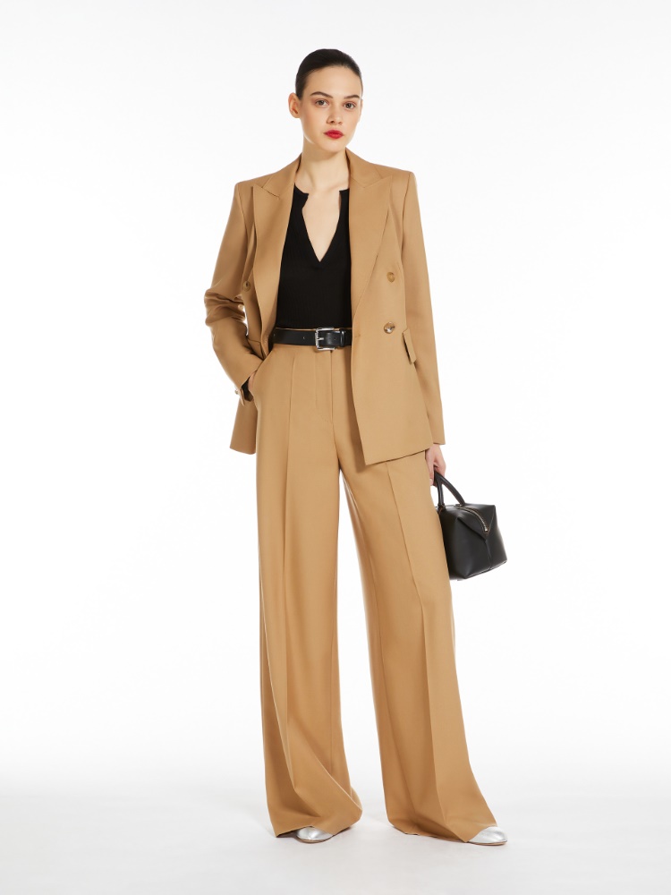 Gabardine wool blazer - 蜂蜜色 - Marina Rinaldi - 2