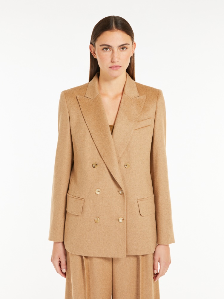 Double-breasted camel blazer - 驼色 - Marina Rinaldi - 2