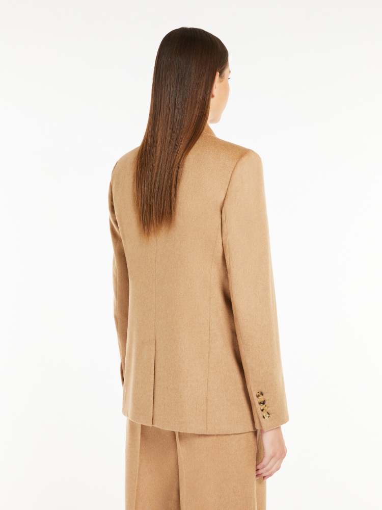 Double-breasted camel blazer - 驼色 - Marina Rinaldi - 3