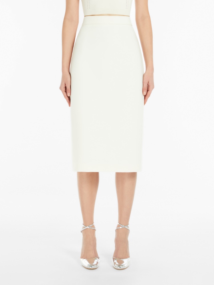 Stretch fabric sheath dress - 香草色 - Marina Rinaldi - 2