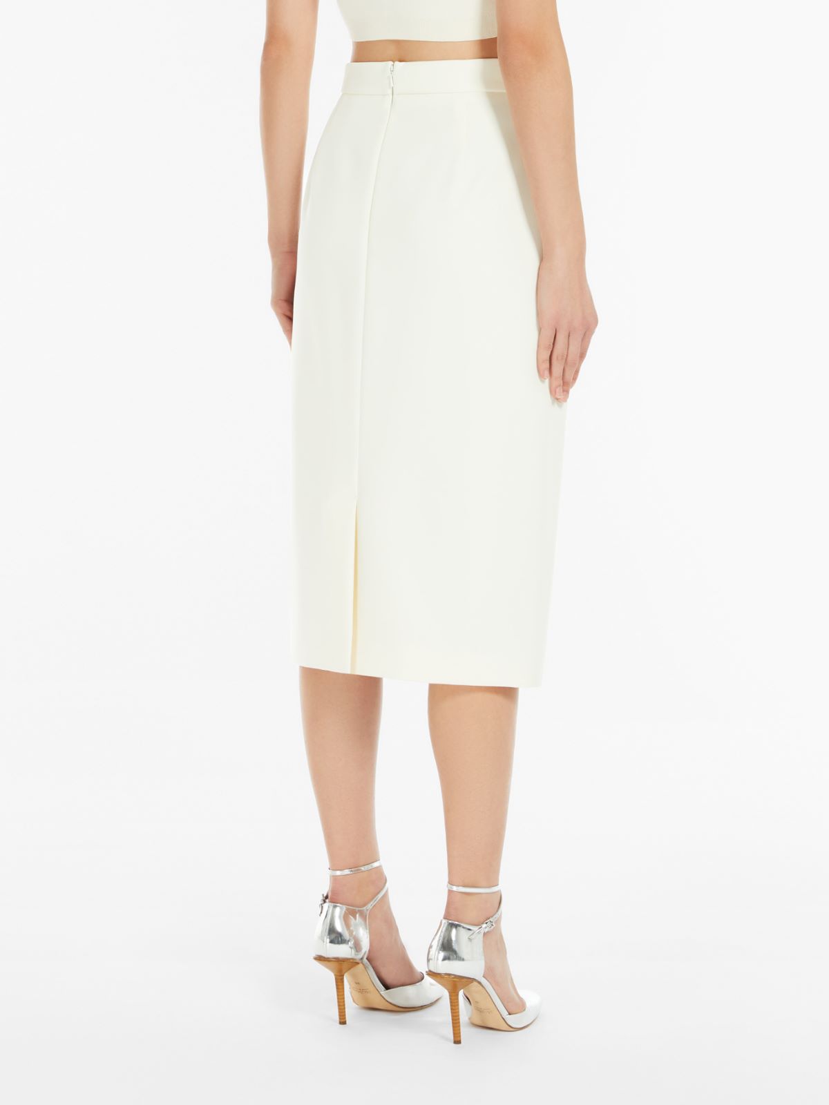 Stretch fabric sheath dress - 香草色 - Marina Rinaldi - 3