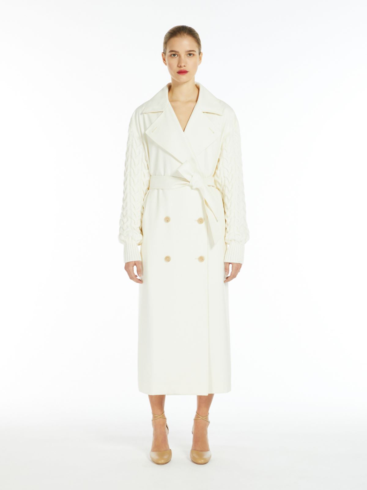 Water-repellent gabardine trench coat - 香草色 - Marina Rinaldi - 2