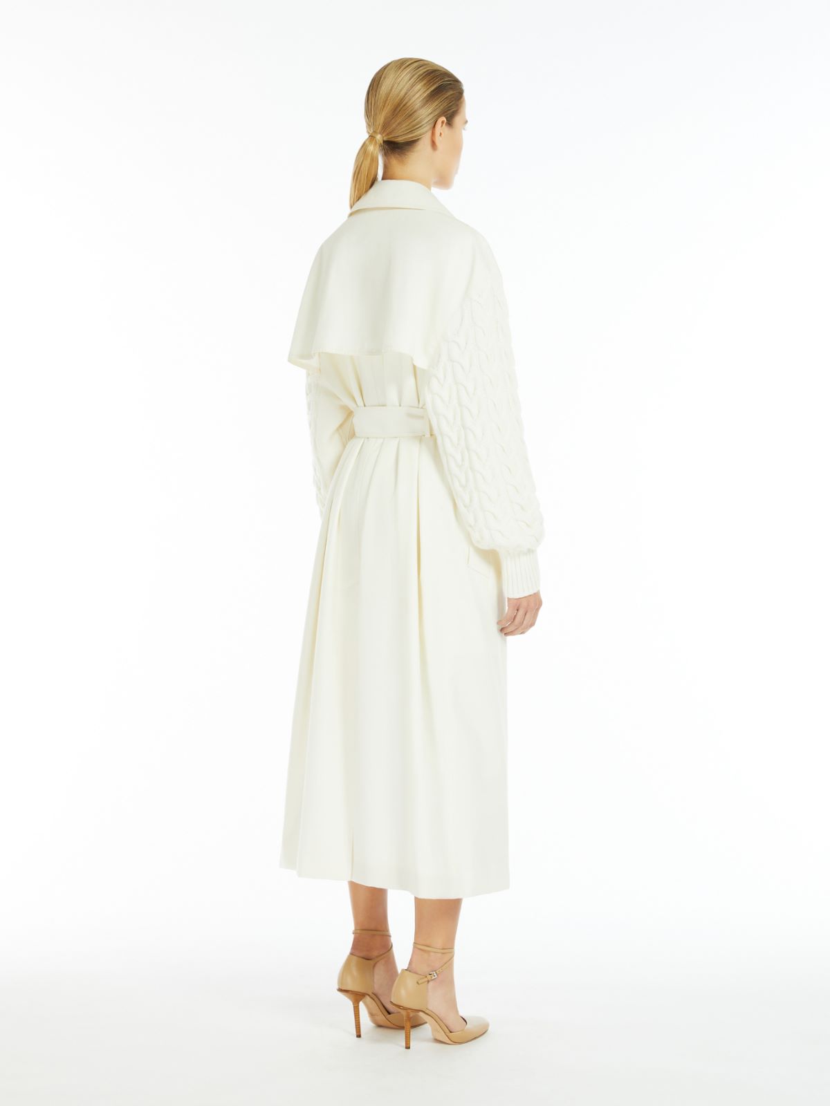 Water-repellent gabardine trench coat - 香草色 - Marina Rinaldi - 3