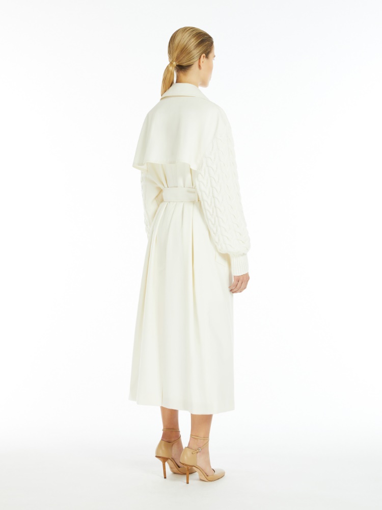 Water-repellent gabardine trench coat - 香草色 - Marina Rinaldi - 3