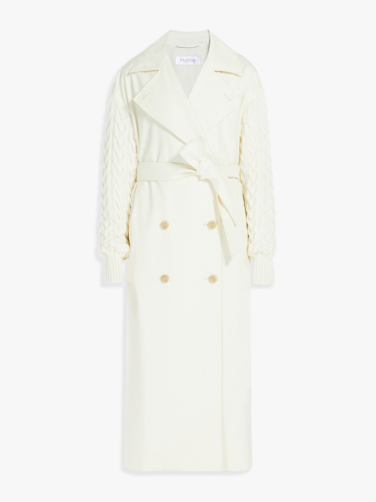 Water-repellent gabardine trench coat - 香草色 - Marina Rinaldi