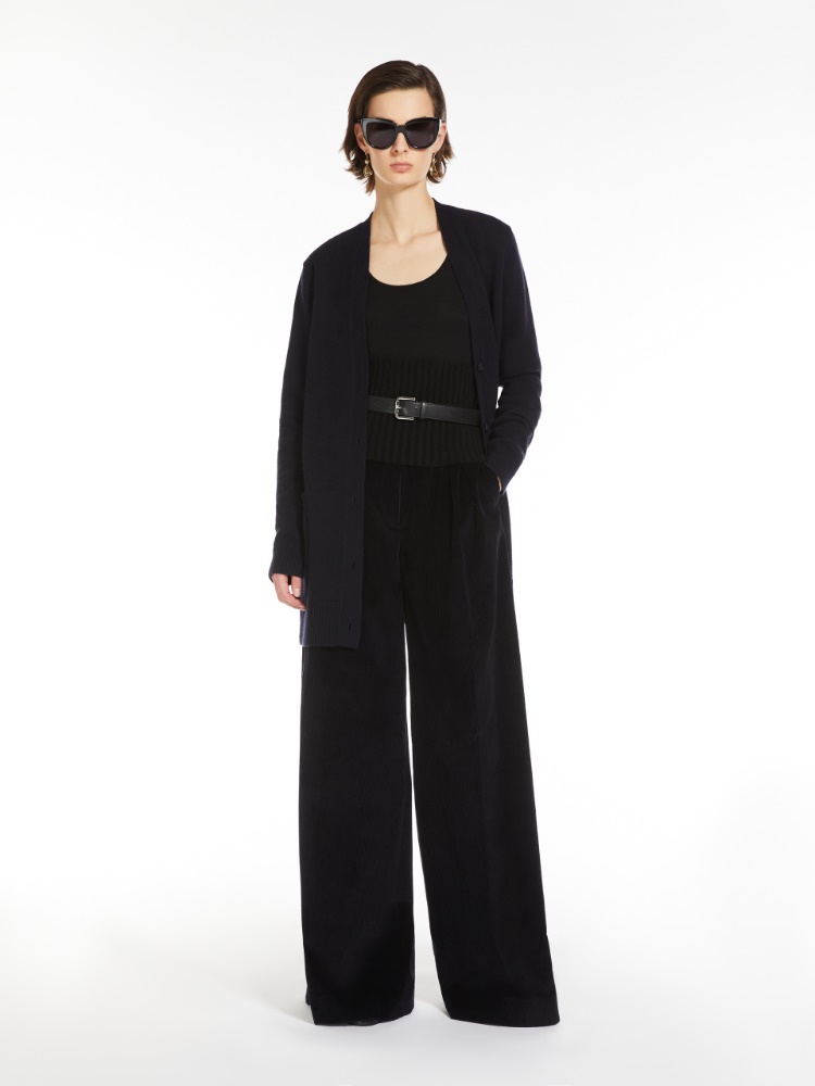 Wide-leg corduroy trousers - 蓝色 - Marina Rinaldi - 2
