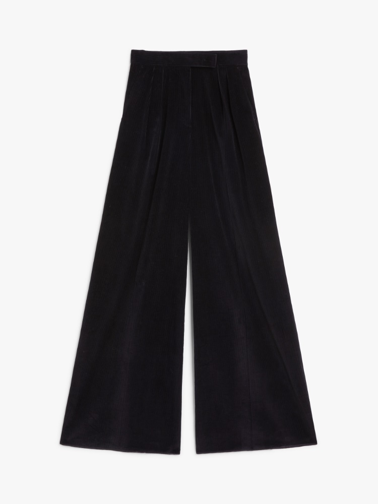 Wide-leg corduroy trousers - 蓝色 - Marina Rinaldi