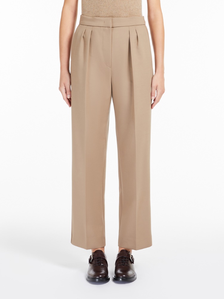 Slim-fit, stretch-wool trousers - 浅棕色 - Marina Rinaldi - 2
