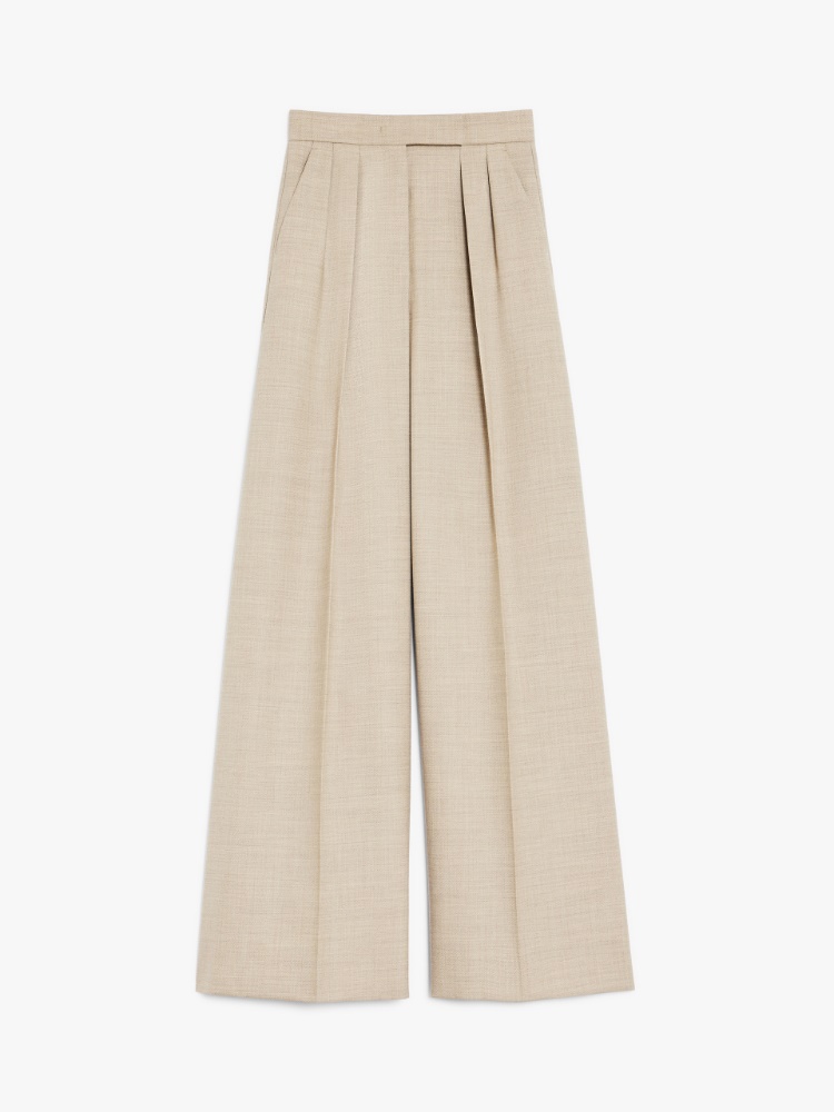 Mélange wool trousers - 米色 - Marina Rinaldi