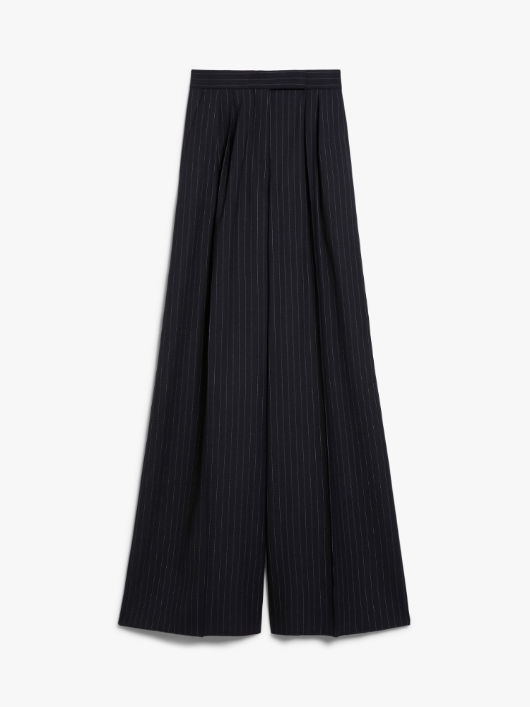 Wool palazzo trousers - 蓝色 - Marina Rinaldi - 5