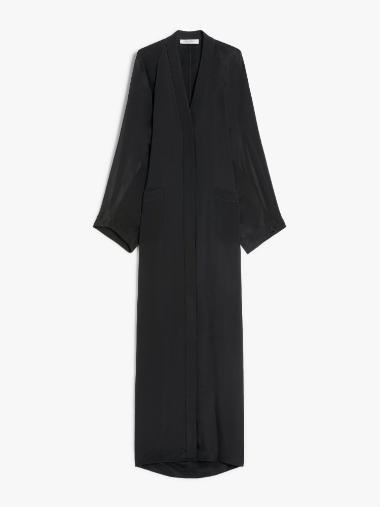 Long silk dress - 黑色 - Marina Rinaldi - 6