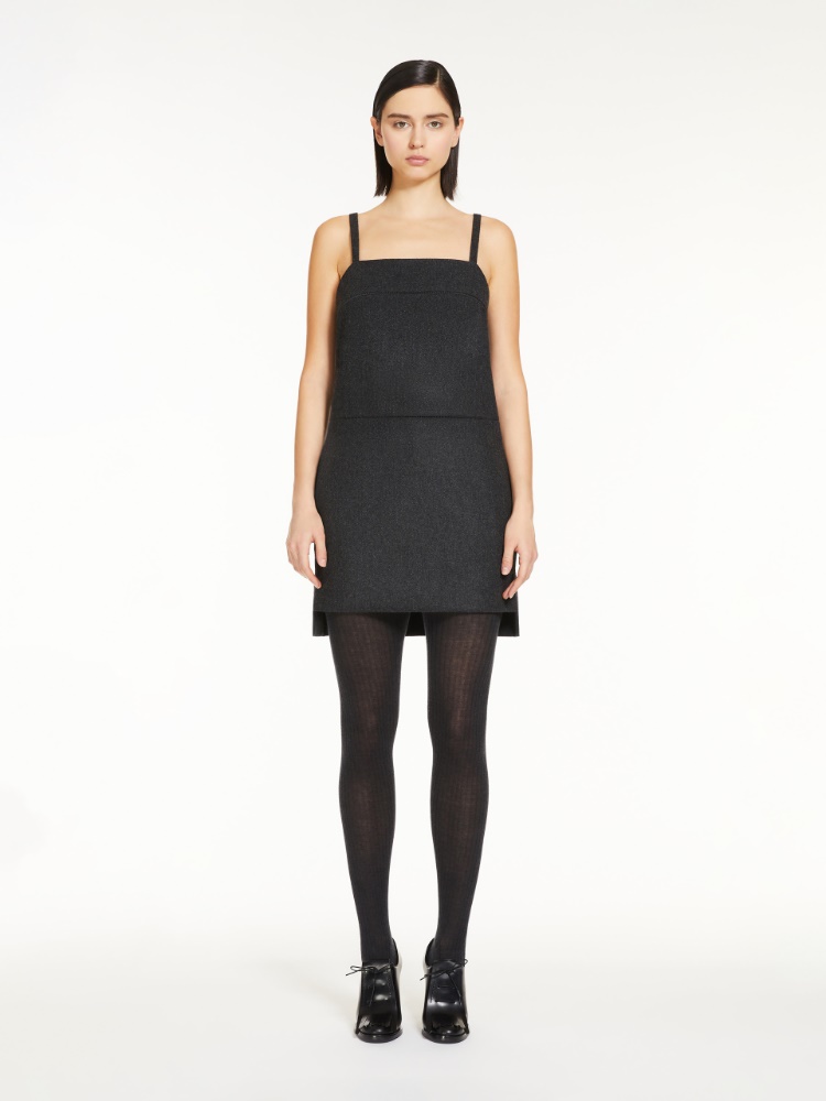 Short dress in wool felt - 深灰色 - Marina Rinaldi - 2