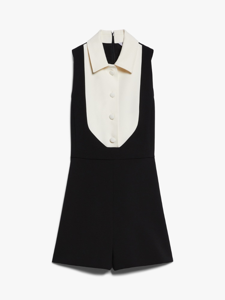 Stretch sablé jumpsuit - 黑色 - Marina Rinaldi - 6