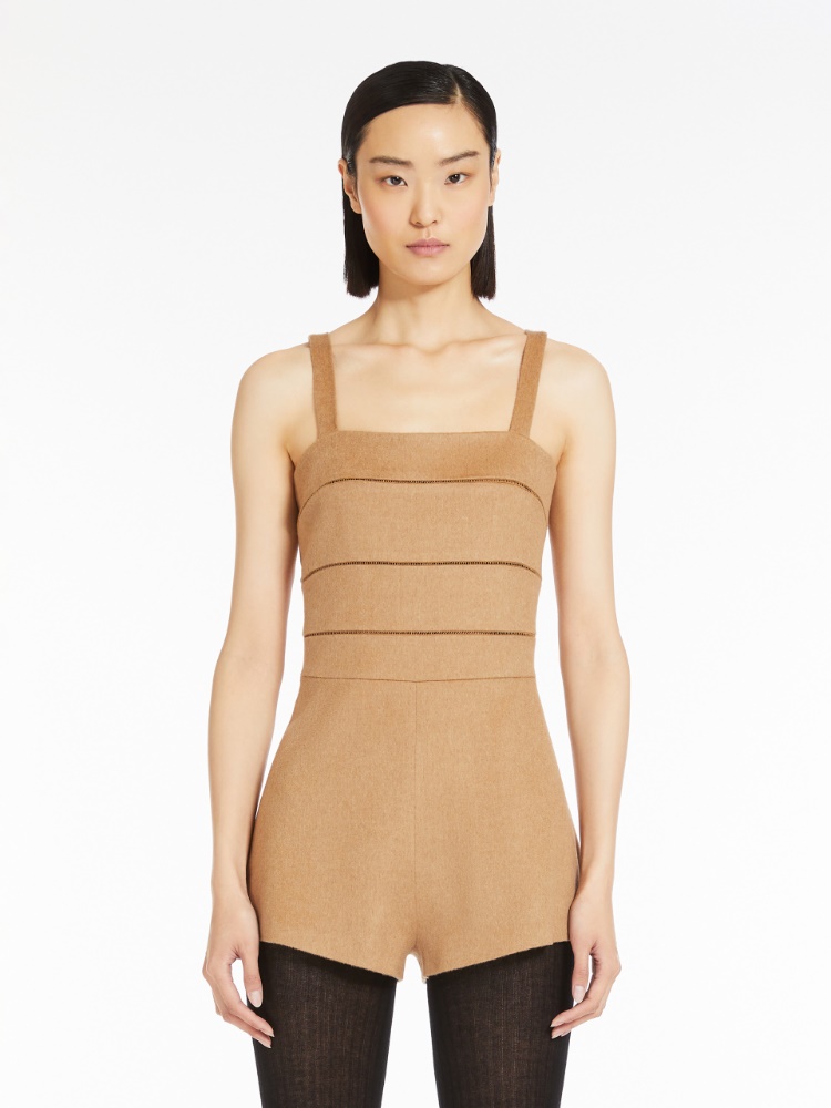 Camel hair playsuit - 驼色 - Marina Rinaldi - 2