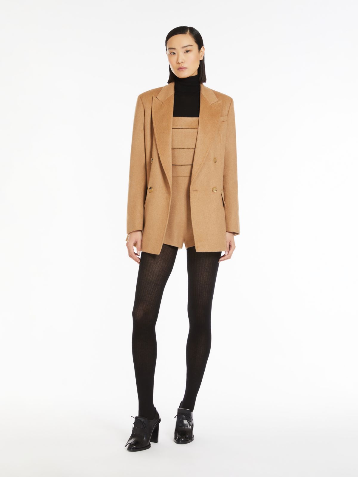 Camel hair playsuit - 驼色 - Marina Rinaldi