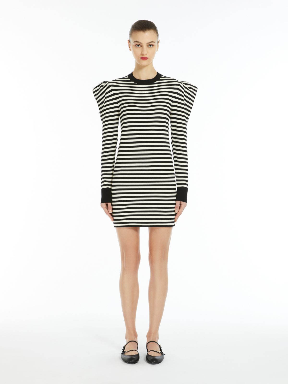 Short knit dress - 黑色 - Marina Rinaldi - 2