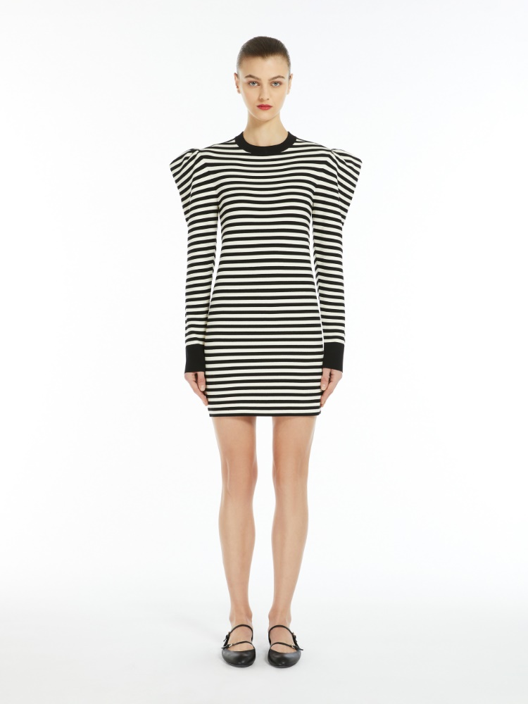 Short knit dress - 黑色 - Marina Rinaldi - 2